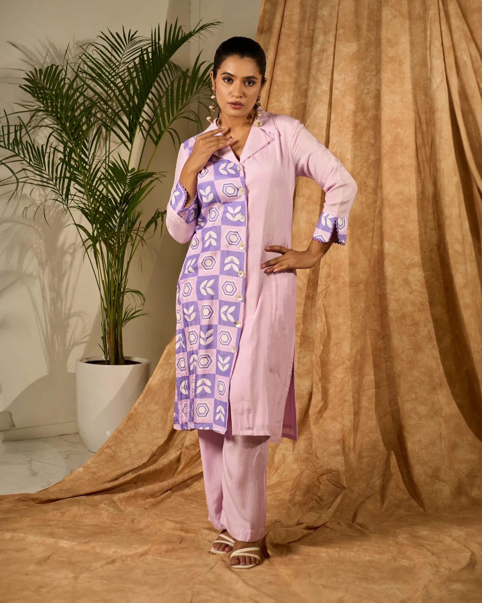 Purple Meadow Kurti & Pants - MAGS By Sananda Basak - A Sustainable Fashion Brand