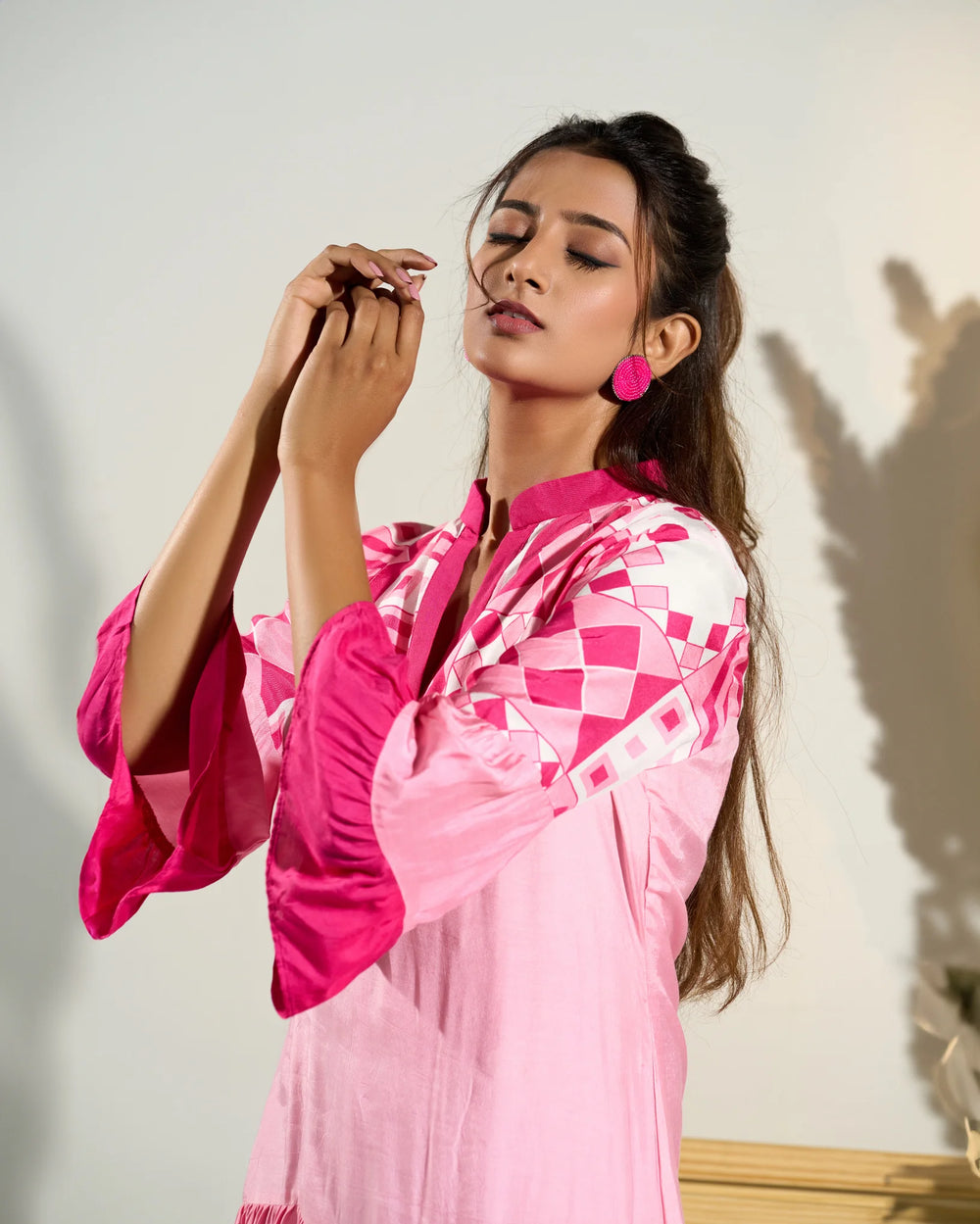 Rosy Mirage Flare Dress - MAGS By Sananda Basak - A Sustainable Fashion Brand