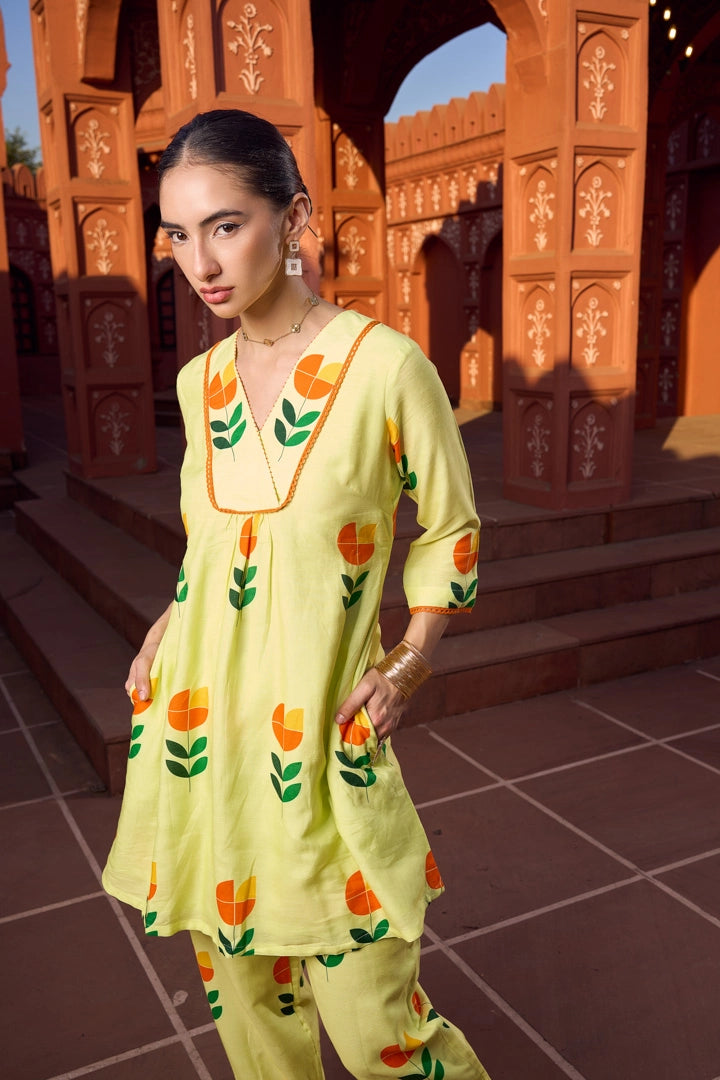 Sunkissed Tulip Kurti & Pant