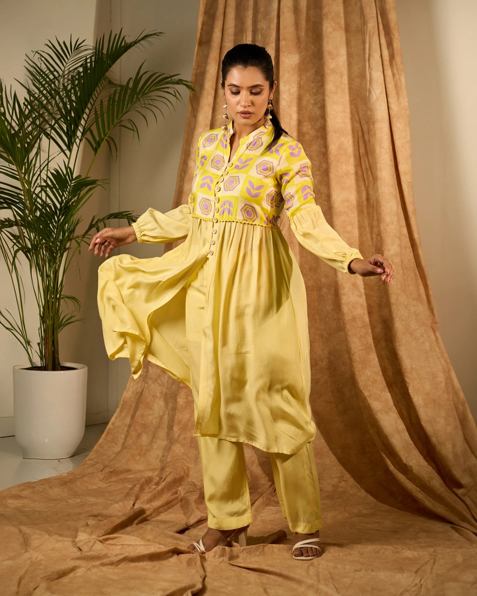 Sunshine Hues Long Jacket - MAGS By Sananda Basak - A Sustainable Fashion Brand