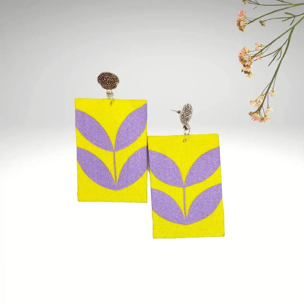 Yellow Rectangular Drop - MAGS By Sananda Basak - A Sustainable Fashion Brand