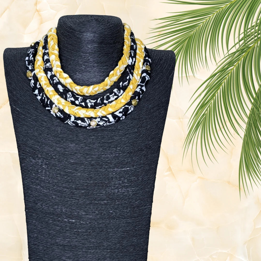Elegent Tiers Braided Necklace - MAGS By Sananda Basak - A Sustainable Fashion Brand