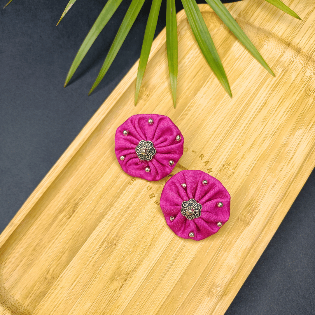 Flower Top Earring - Combo of 4 - Eco-friendly luxury resort wear Diwali offers – women's casual fashion by Sananda Basak - MAGS By Sananda Basak - Pune INDIA