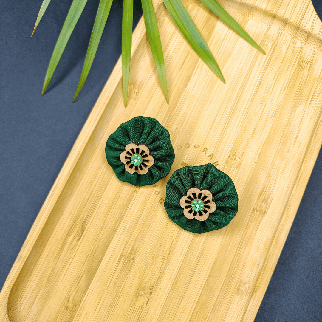 Flower Top Earring - Combo of 4 - Eco-friendly luxury resort wear Diwali offers – women's casual fashion by Sananda Basak - MAGS By Sananda Basak - Pune INDIA