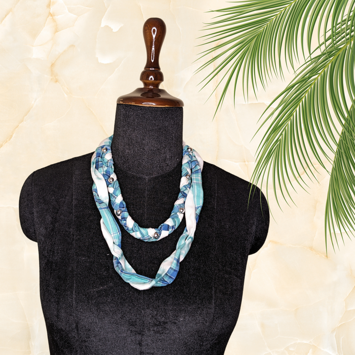 Braided Layered Necklace - Eco-friendly luxury resort wear offers – women's casual fashion by Sananda Basak - MAGS By Sananda Basak - Pune INDIA