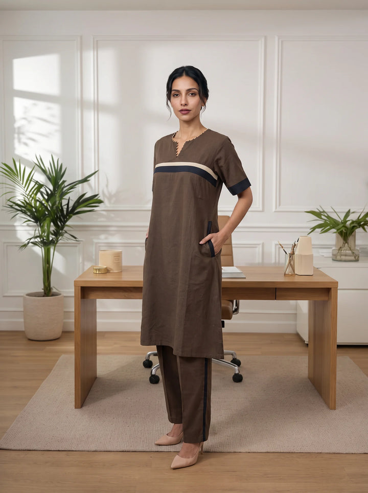 The Horizon Brown Kurta Set