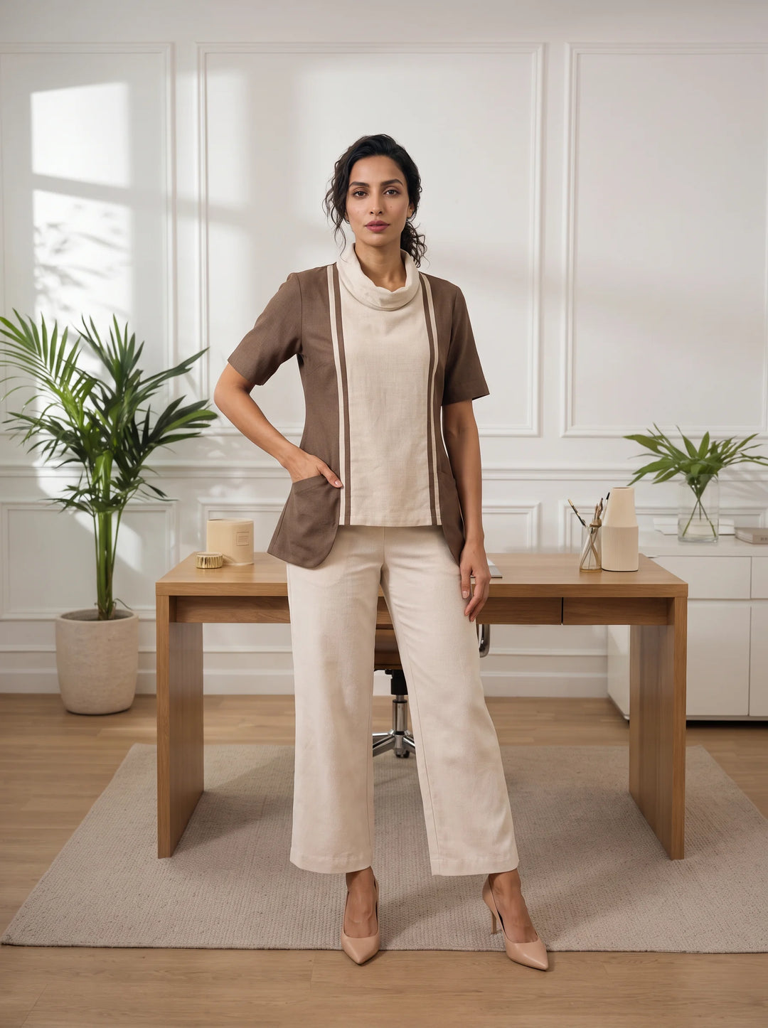 The Axis Brown Short Top