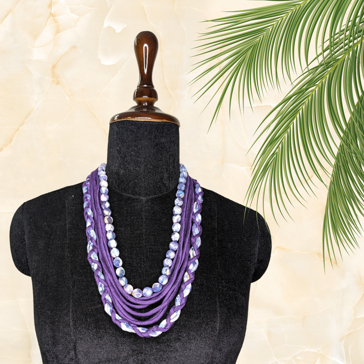 Multi Layered Necklace Purple - MAGS By Sananda Basak