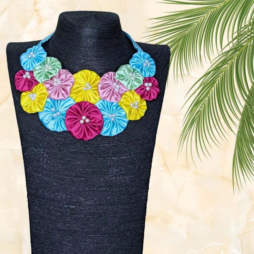 Rainbow Blossom Necklace - MAGS By Sananda Basak - A Sustainable Fashion Brand