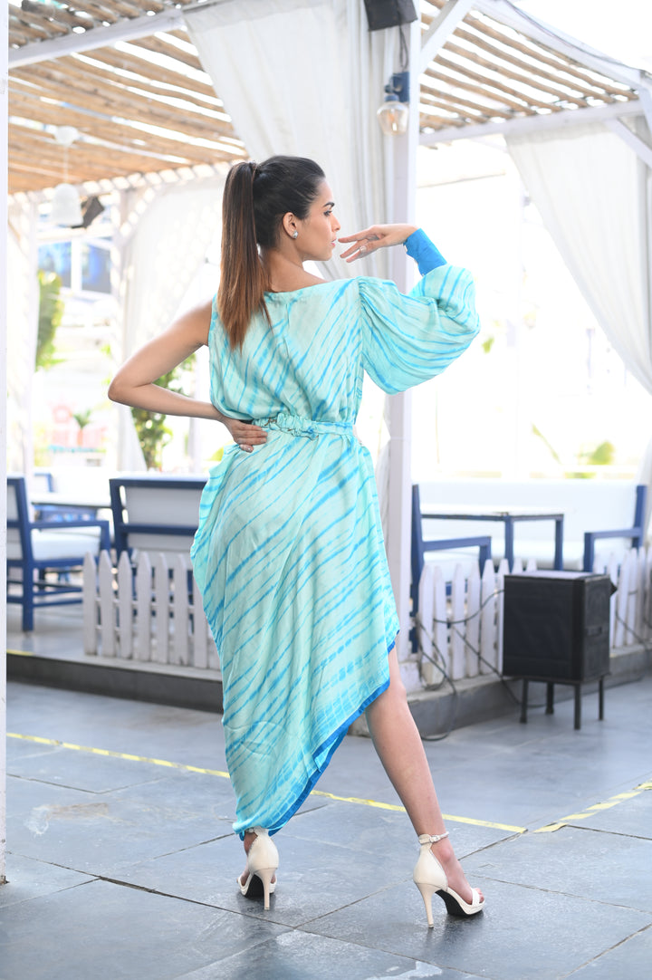 Cowl Dress - Eco-friendly luxury resort wear Diwali offers – women's casual fashion by Sananda Basak - MAGS By Sananda Basak - Pune INDIA