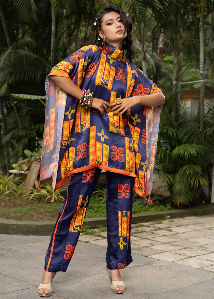 Blazing Sky Kaftan - Eco-friendly luxury resort wear Diwali offers – women's casual fashion by Sananda Basak - MAGS By Sananda Basak - Pune INDIA